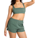 PINK Tech Stretch Running Shorts - Fresh Forest