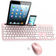 LeadsaiL Wireless Keyboard and Mouse Set with Phone and Tablet Holder, Wireless USB Mouse and Computer Keyboard Combo, Full-sized QWERTY UK Keyboard for HP/Lenovo Laptop and Mac-Pink