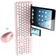 LeadsaiL Wireless Keyboard and Mouse Set with Phone and Tablet Holder, Wireless USB Mouse and Computer Keyboard Combo, Full-sized QWERTY UK Keyboard for HP/Lenovo Laptop and Mac-Pink