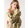 Blue Vanilla Zebra Satin Ruched Bardot Top - White/Khaki