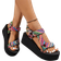 Shein Womens Wedge Sandals With Thick Fabric Upper Comfortable EVA Foam Sole European And American Style Summer Fashion Beach Shoes