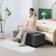Homcom Corduroy Ottoman 112 cm Grey Storage Bench