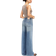 Pull&Bear Crossover Waist Mid Risewide Leg Jeans - Blue