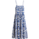 H&M Smocked Strappy Dress - Blue/White Patterned
