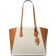 Michael Kors Taryn Large Signature Logo and Leather Tote Bag - Vanilla/Acorn