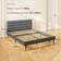 Homcom Upholstered Bed Frame w/ Wooden Slat No Box Spring Needed - Grey 154x206cm