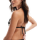 New Look Zigzag Crochet Halterneck Bikini Top - Black/Cream
