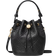 Tory Burch T Monogram Pebbled Mini Bucket Bag - Black