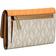 Michael Kors Jet Set Large Signature Logo Tri Fold Wallet - Pop Orange Multi