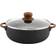Imusa 13.5qt Black Stone Aluminum Speckled Nonstick Caldero Glass and Wood Look Handles with lid 3.37 gal