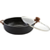 Imusa 13.5qt Black Stone Aluminum Speckled Nonstick Caldero Glass and Wood Look Handles with lid 3.37 gal
