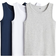 H&M Cotton Vest Tops 3-Pack - Navy Blue/Light Grey Marl