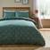 Dunelm Elicia Floral Polycotton & Pillowcase Set Duvet Cover Green (200x200cm)