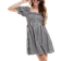 New Look Gingham Check Shirred Mini Dress - Black