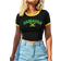 Shein Sport eng anliegendes Crop T-Shirt mit Rundhalsausschnitt, kurzen Ärmeln und Jamaika Buchstaben Aufdruck