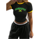 Shein Sport eng anliegendes Crop T-Shirt mit Rundhalsausschnitt, kurzen Ärmeln und Jamaika Buchstaben Aufdruck
