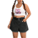 Shein Plus Women High Waist WideLeg Denim Shorts With Pleated Hem And Pockets