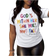 Shein Plus Women's Slogan Printed Crew Neck Short Sleeve T-Shirt