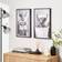 Dunelm Monochrome Highland Cow Black Framed Art 30x50cm 2pcs