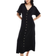 ASOS DESIGN Roll Sleeve Button Front Midi Tea Dress - Black