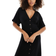 ASOS DESIGN Roll Sleeve Button Front Midi Tea Dress - Black