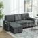 Homcom Pull Out Bed L Shape Corner Sofa with Reversible Chaise Dark Grey Sofa