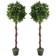 Leaf Pair of 120 cm Twisted Trunk Topiary Bay Laurel Ball Trees Artificial Plant