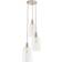ValueLights Kira Glass Cloche Dome 3 Drop Cluster Ceiling Light with LED Bulbs Pendant Lamp