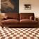 Solace+Co Addison 3 Seater Burnt Orange Chenille Sofa