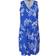 Yours Leaf Print Pleat Front Linen Dress - Blue