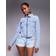 River Island Womens Longsleeve Corset Jacket - Light Blue