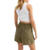New Look Linen Blend Drawstring Waist Shorts - Green