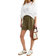 New Look Linen Blend Drawstring Waist Shorts - Green