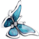 Pandora Oversized Butterfly Charm - Silver/Blue/Transparent