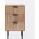 OHS Ribbed 3 Drawer Wood Bedside Table 24x36cm