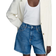 H&M High Waist Denim Shorts - Denim Blue