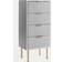 OHS Ribbed 4 Drawer Wood Light Grey Bedside Table 24x36cm