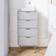 OHS Ribbed 4 Drawer Wood Light Grey Bedside Table 24x36cm