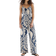 H&M Jumpsuit With Tie Belt - Blue/Cream Patterned