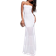 Kaiia Bandeau Slinky Mesh Hem Maxi Dress - Cream
