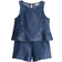 H&M Pige 2-delt Sæt I Jersey Med Denimlook - Blå