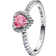 Pandora Elevated Heart Ring - Silver/Pink/Transparent