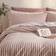 Dunelm Portloe Stripe Cotton & Pillowcase Set - Mulberry Duvet Cover Purple, White (260x220cm)