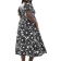 New Look Curve Milkmaid Puff Sleeve Midi Dress - Black Floral Print