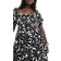 New Look Curve Milkmaid Puff Sleeve Midi Dress - Black Floral Print