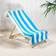 OHS Vertical Stripe Beach - Sea Bath Towel Blue, White (152x71cm)