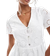 New Look Broderie Anglaise V Neck Mini Dress - White
