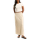 New Look Linen Blend Bias Cut Midi Skirt - Stone