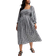 New Look Curves Gingham Print Shirred Bust Midi Dress - Black