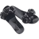 River Island Floral Trim Jelly Flat Sandals - Black